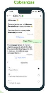 Mensaje de Cobro por whatsapp