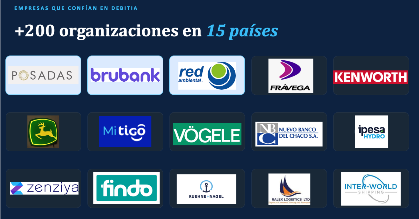 Referencias Debitia, mejor sistema, software de cobranza en Argentina, México, Perú, Panama, Colombia